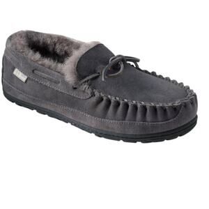 L.L. Bean Blue and Brown Knit Slippers Unisex Snowflake Pattern LL Bean Daybreak Scuffs Wool Blend Blue Snowflake Slippers  main image 3